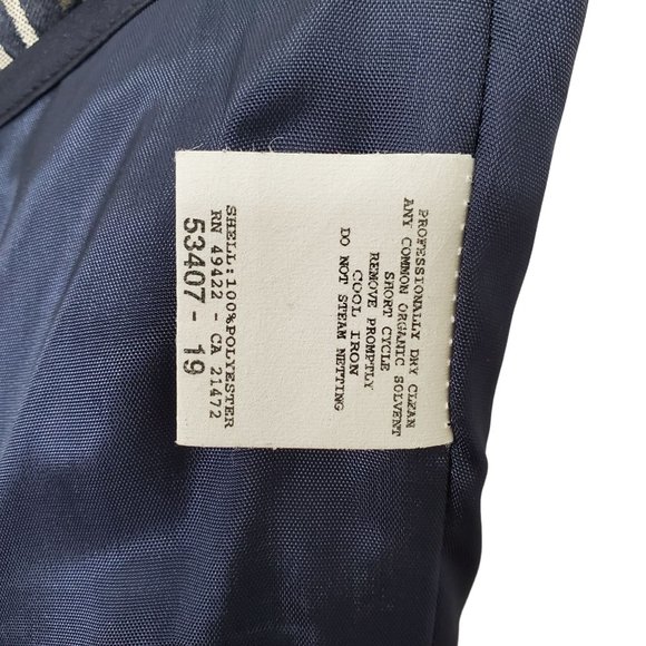 Jessica McClintock Sz 4 Dress Mini Zebra Stripe Fitted Strapless Navy Satin Trim - Picture 9 of 13